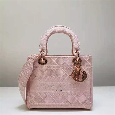 medium bois de rose lady dior embroidered cannage bag|Medium Lady D.